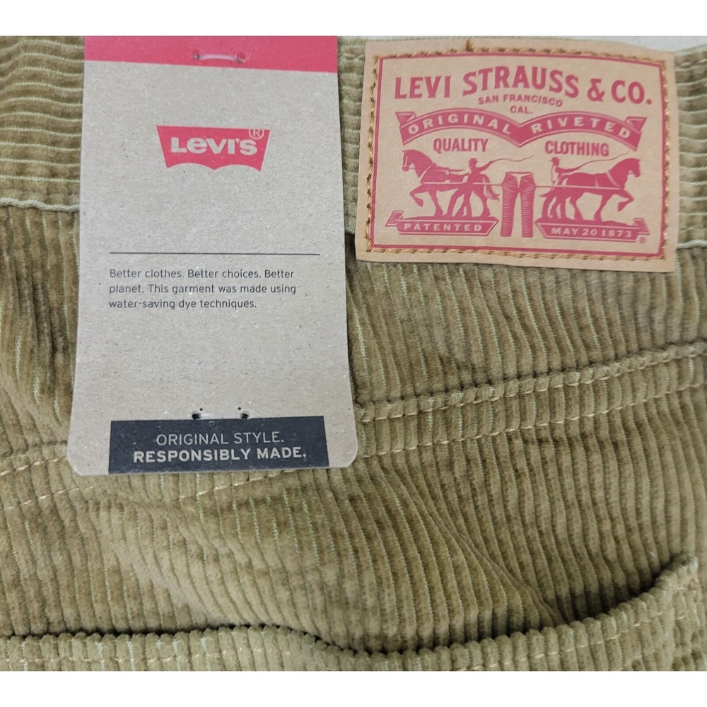 NWT Levis Mens 29x30 Beige Corduroy Pants Straight Leg Mid Rise - Picture 5 of 8